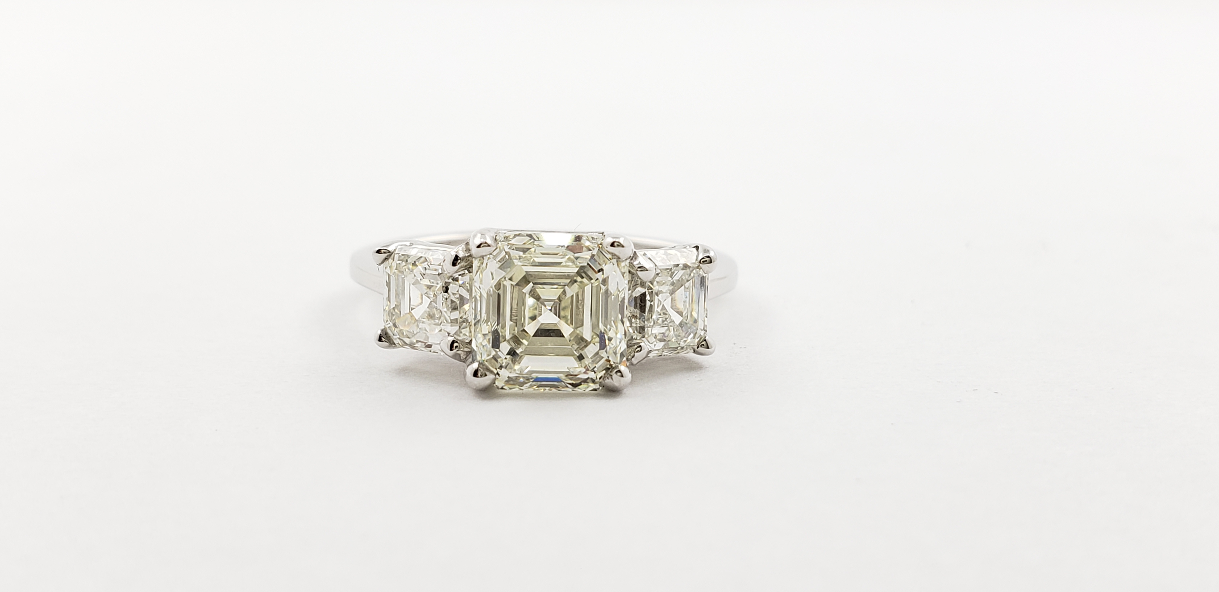 Three-Stone Asscher Cut Diamond Ring